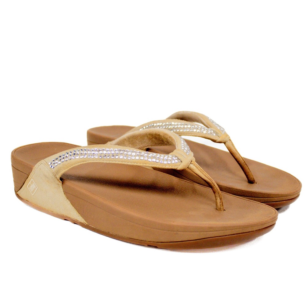Fitflop Brown and White Sandals with Sparkle - Picture 2 of 11